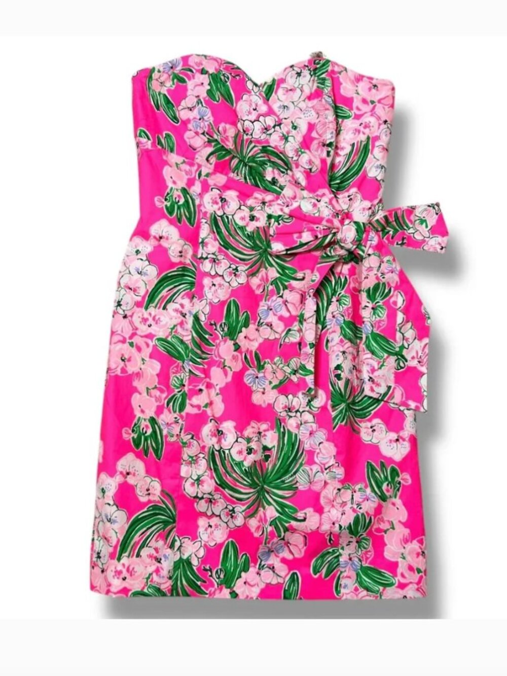 Lilly Pulitzer Strapless Stela Bow Dress Roxie Pink Worth a Look 8 NWT $238